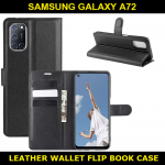 Leather Wallet Flip Book Case For Samsung Galaxy A72 SM-A725F Slim Fit and Sophisticated in Look